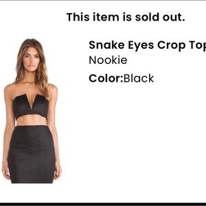 NWOT Nookie snake eyes crop top